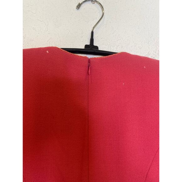 Vintage 1980’s Carolina Herrera for Bergdorf Pink Wool Dress Sz 4 Pink Zip Close - Picture 6 of 16